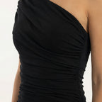 Josephine™ | Vestido largo de fiesta asimétrico con fruncido