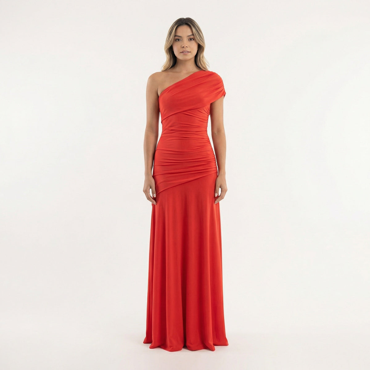 Josephine™ | Vestido largo de fiesta asimétrico con fruncido