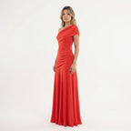Josephine™ | Vestido largo de fiesta asimétrico con fruncido