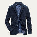 Jesse™ | Blazer de pana entallado con forro estampado