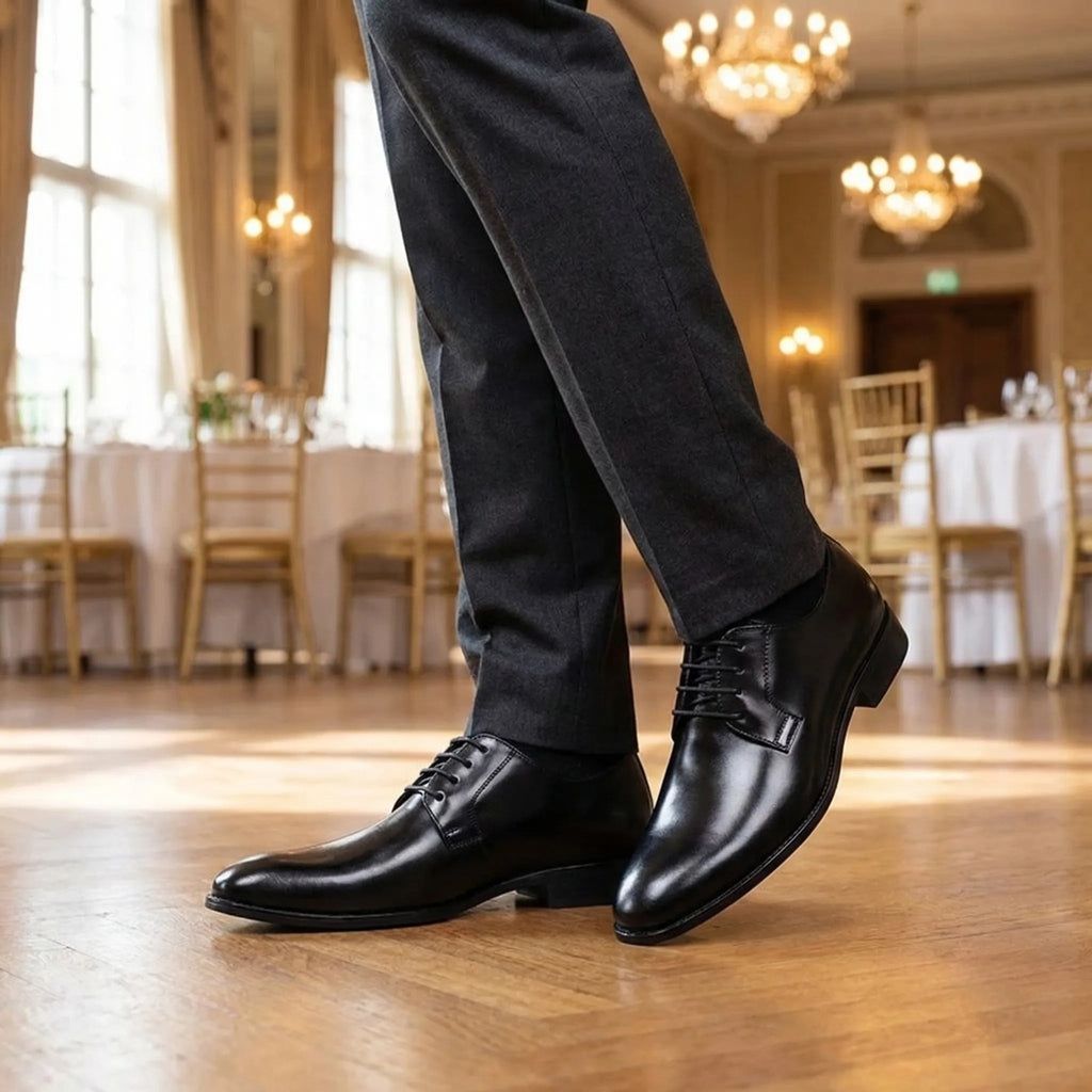 Xavier™ | Zapatos blucher de piel con cordones y punta redonda