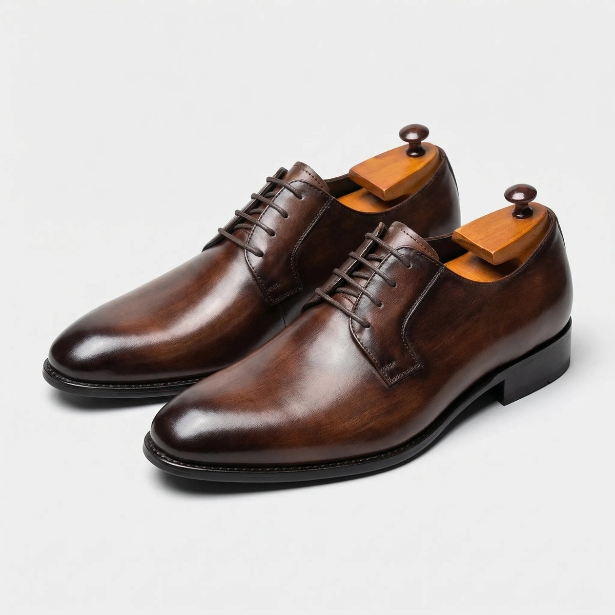 Xavier™ | Zapatos blucher de piel con cordones y punta redonda