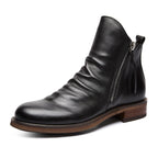 Caleb™ | Botines Chelsea de piel con cremallera lateral