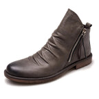 Caleb™ | Botines Chelsea de piel con cremallera lateral