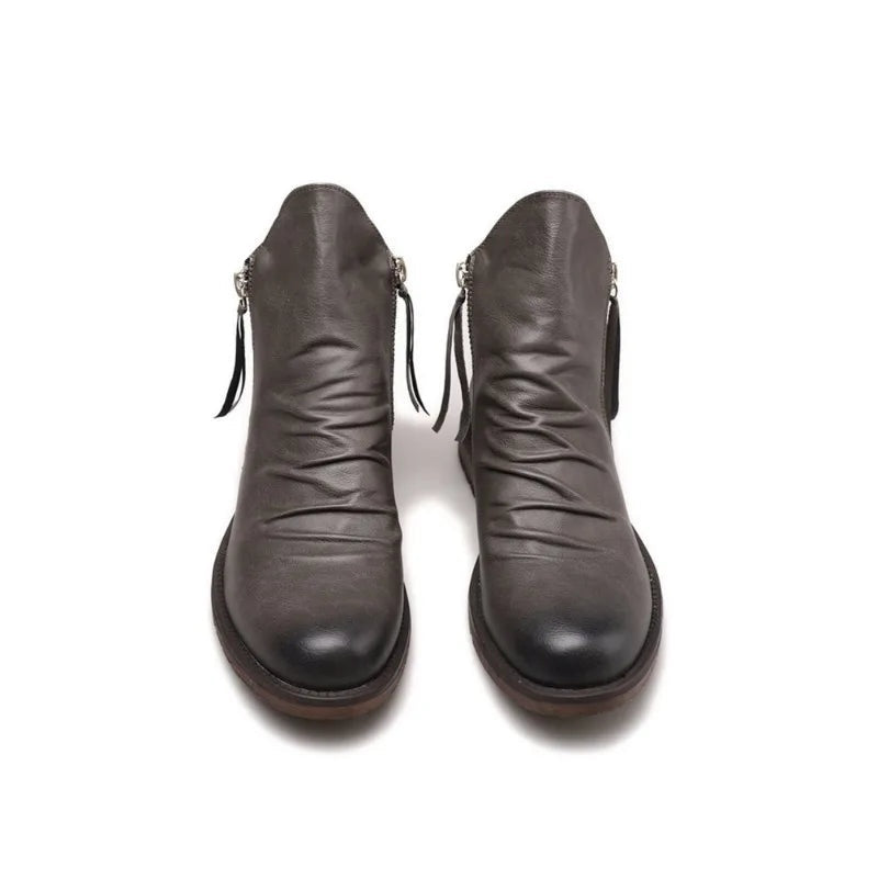 Caleb™ | Botines Chelsea de piel con cremallera lateral