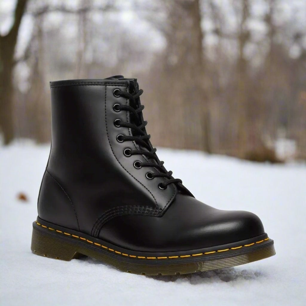 Silas™ | Botas militares de piel con cordones y suela robusta