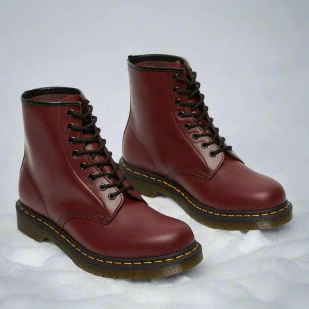 Silas™ | Botas militares de piel con cordones y suela robusta