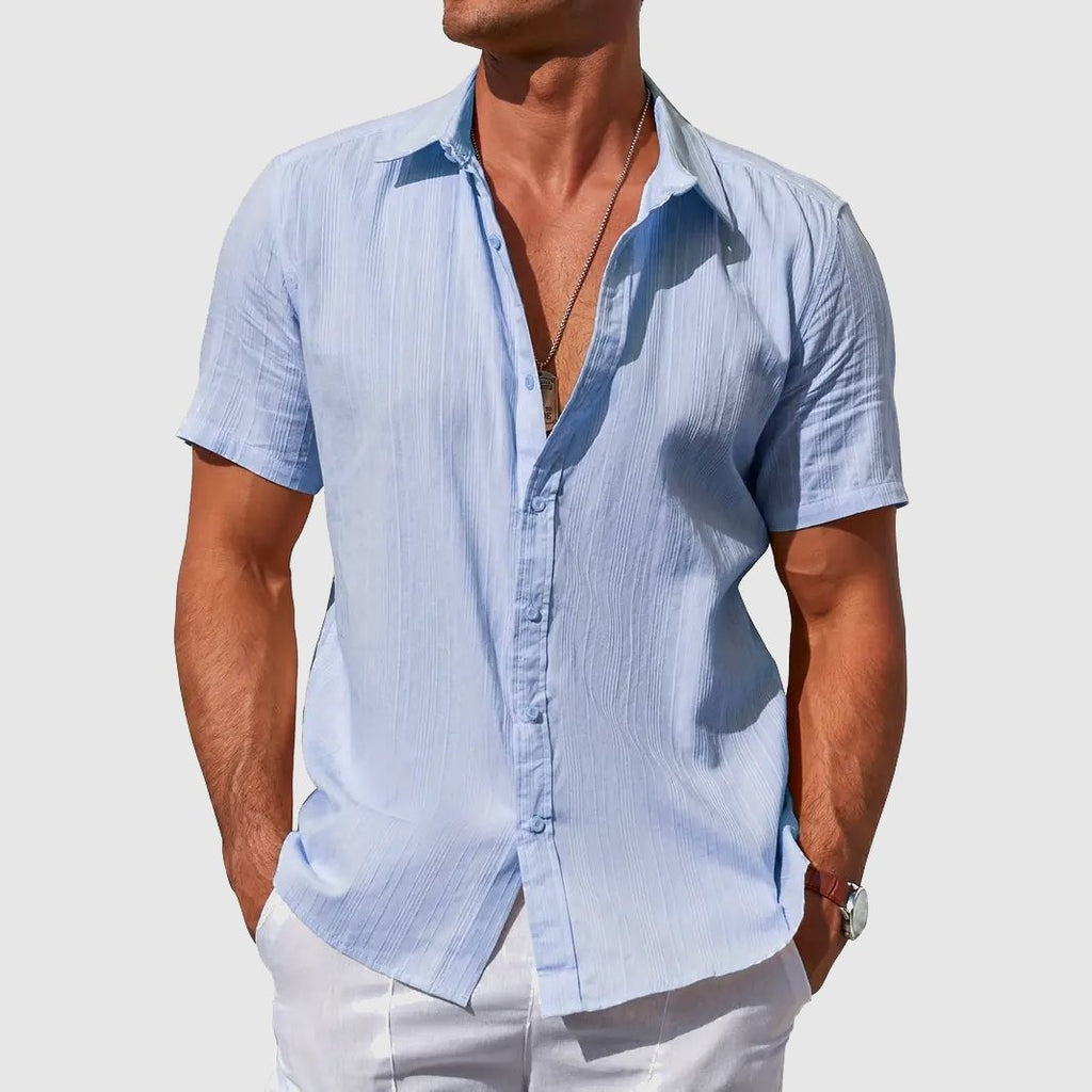 Mason™ | Camisa de lino de manga corta con textura