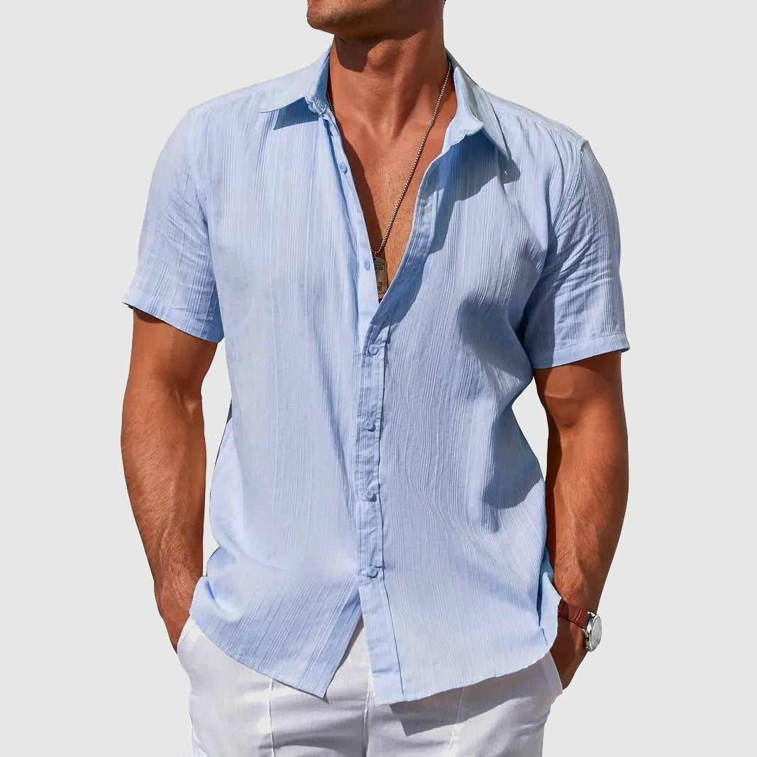 Mason™ | Camisa de lino de manga corta con textura