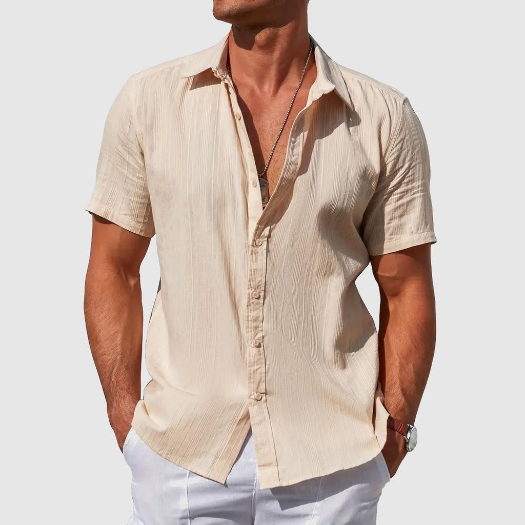 Mason™ | Camisa de lino de manga corta con textura