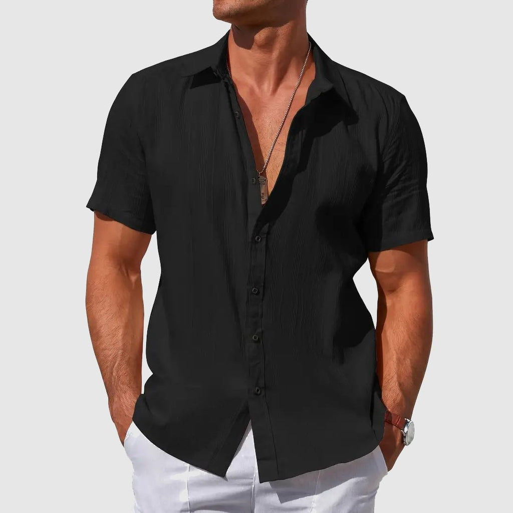 Mason™ | Camisa de lino de manga corta con textura