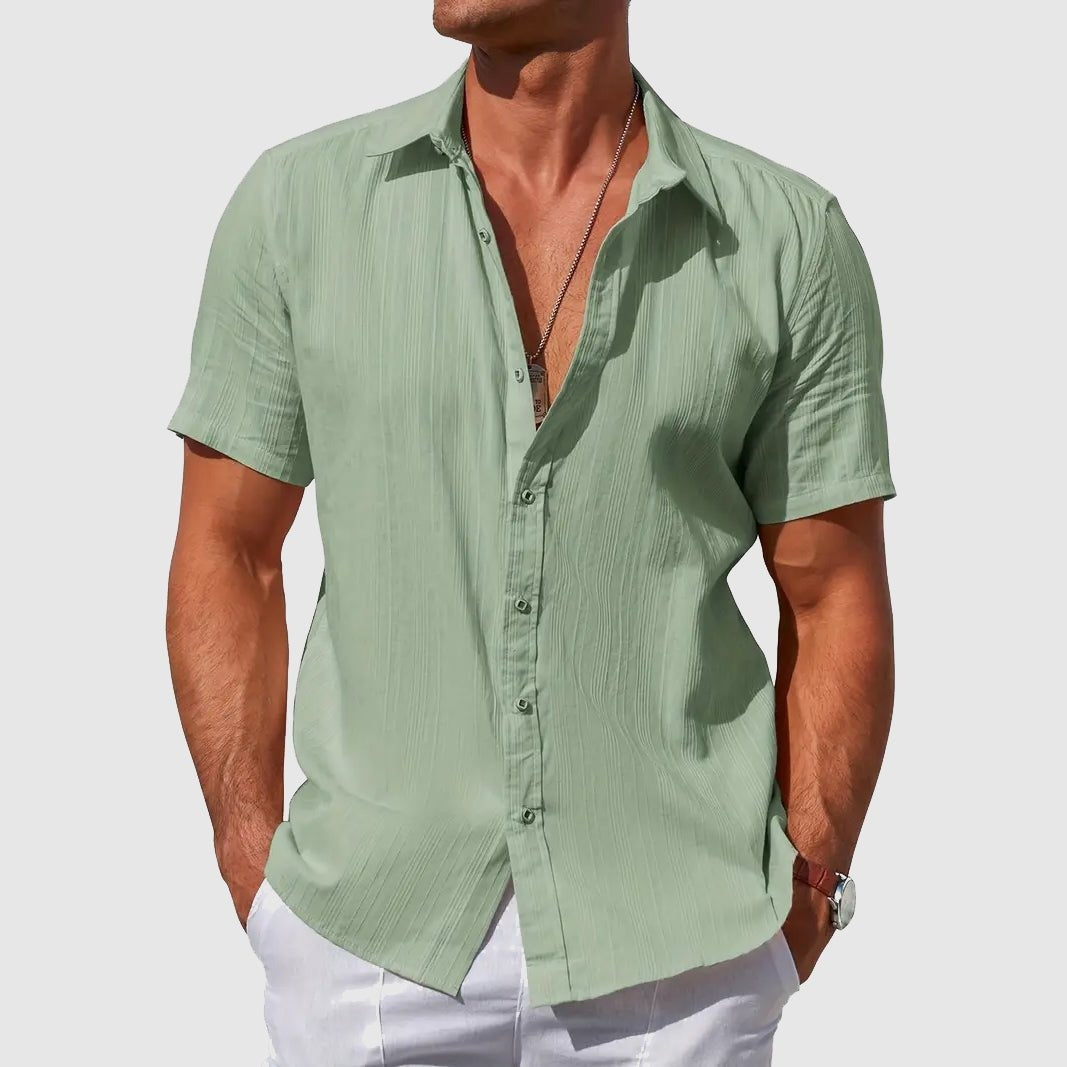 Mason™ | Camisa de lino de manga corta con textura