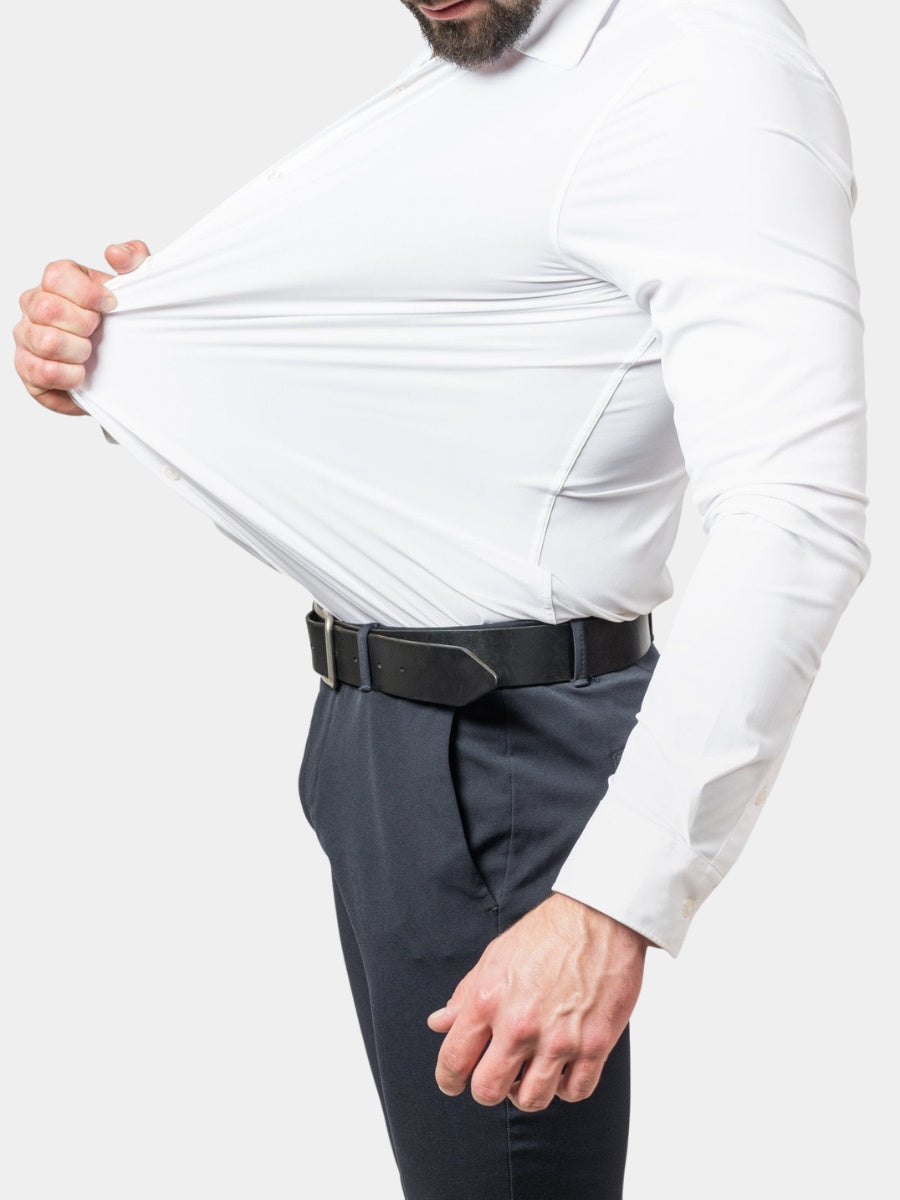 Wesley™ | Camisa Oxford slim fit elástica de manga larga
