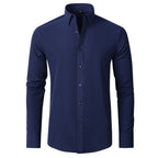 Wesley™ | Camisa Oxford slim fit elástica de manga larga
