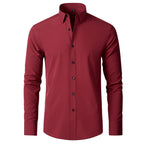 Wesley™ | Camisa Oxford slim fit elástica de manga larga
