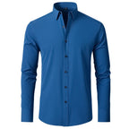 Wesley™ | Camisa Oxford slim fit elástica de manga larga