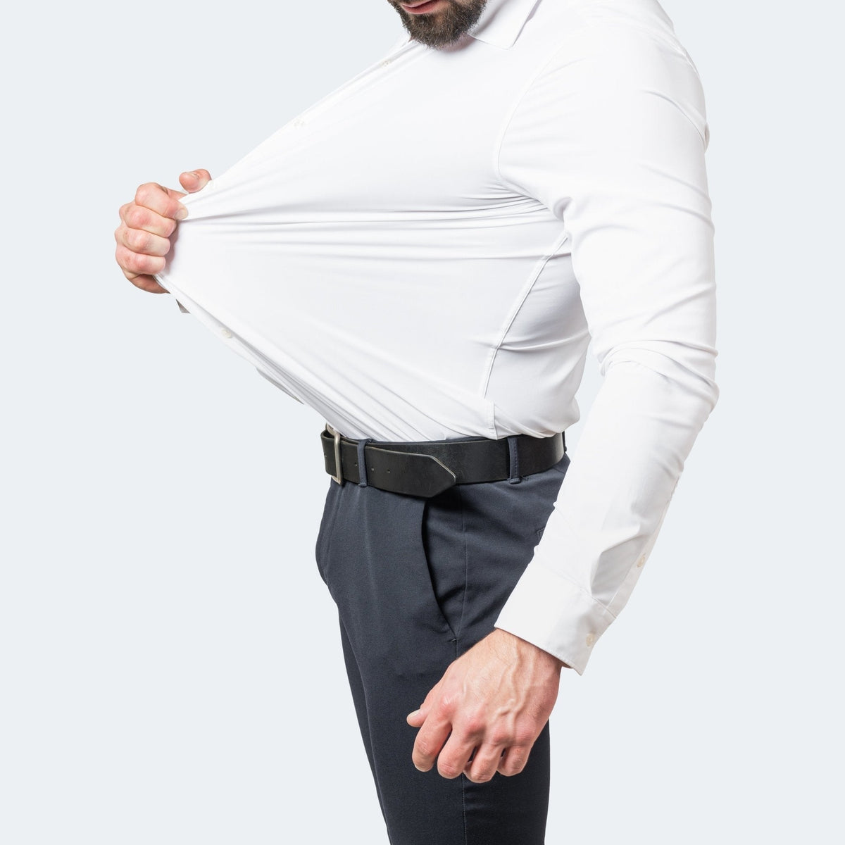 Wesley™ | Camisa Oxford slim fit elástica de manga larga