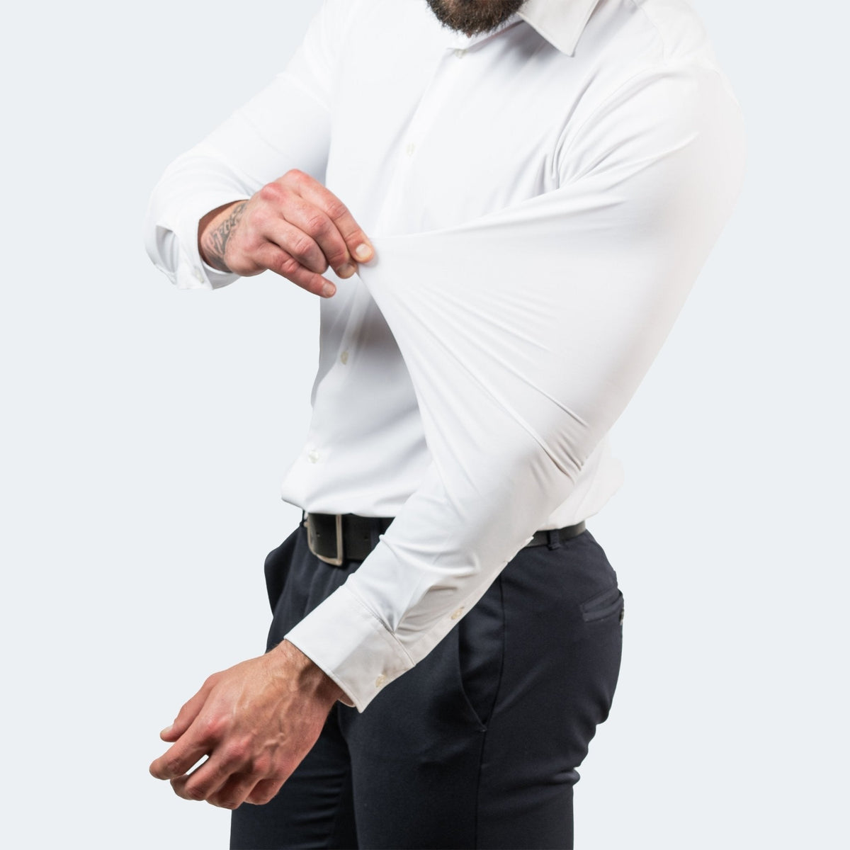 Wesley™ | Camisa Oxford slim fit elástica de manga larga