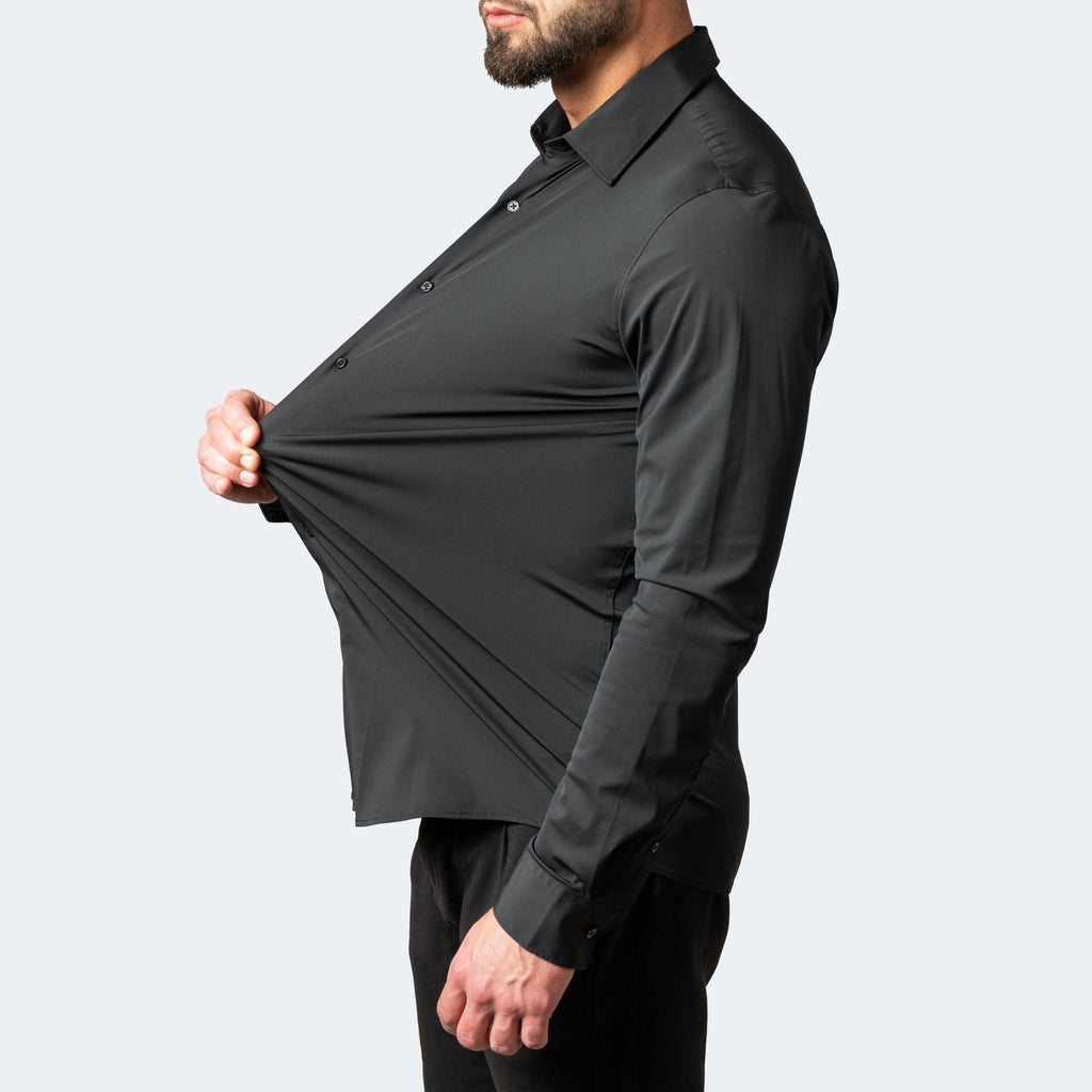 Wesley™ | Camisa Oxford slim fit elástica de manga larga
