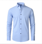 Wesley™ | Camisa Oxford slim fit elástica de manga larga