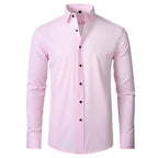 Wesley™ | Camisa Oxford slim fit elástica de manga larga