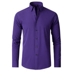 Wesley™ | Camisa Oxford slim fit elástica de manga larga