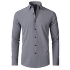 Wesley™ | Camisa Oxford slim fit elástica de manga larga