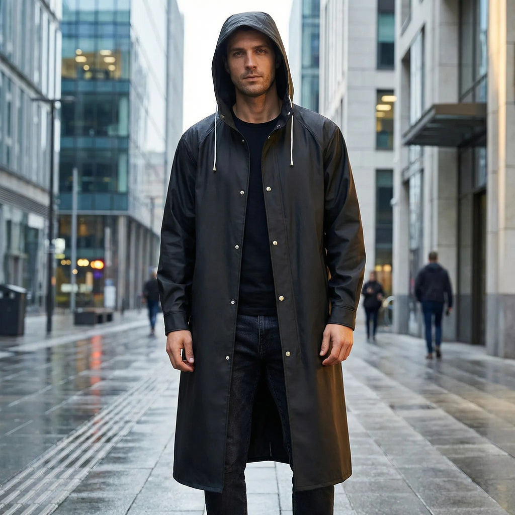Vincent™ | Chubasquero largo impermeable con capucha