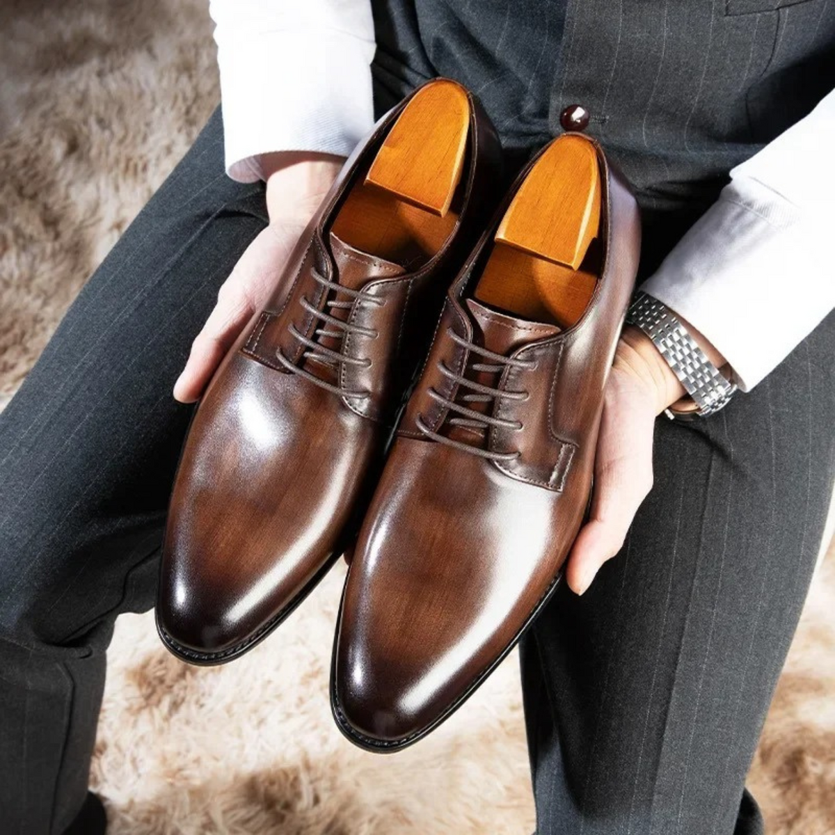 Frank™ | Zapatos derby de piel con cordones