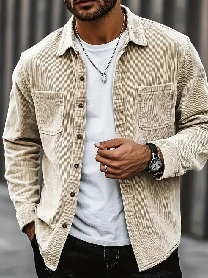 Bennett™ | Camisa oversize de pana fina con bolsillos