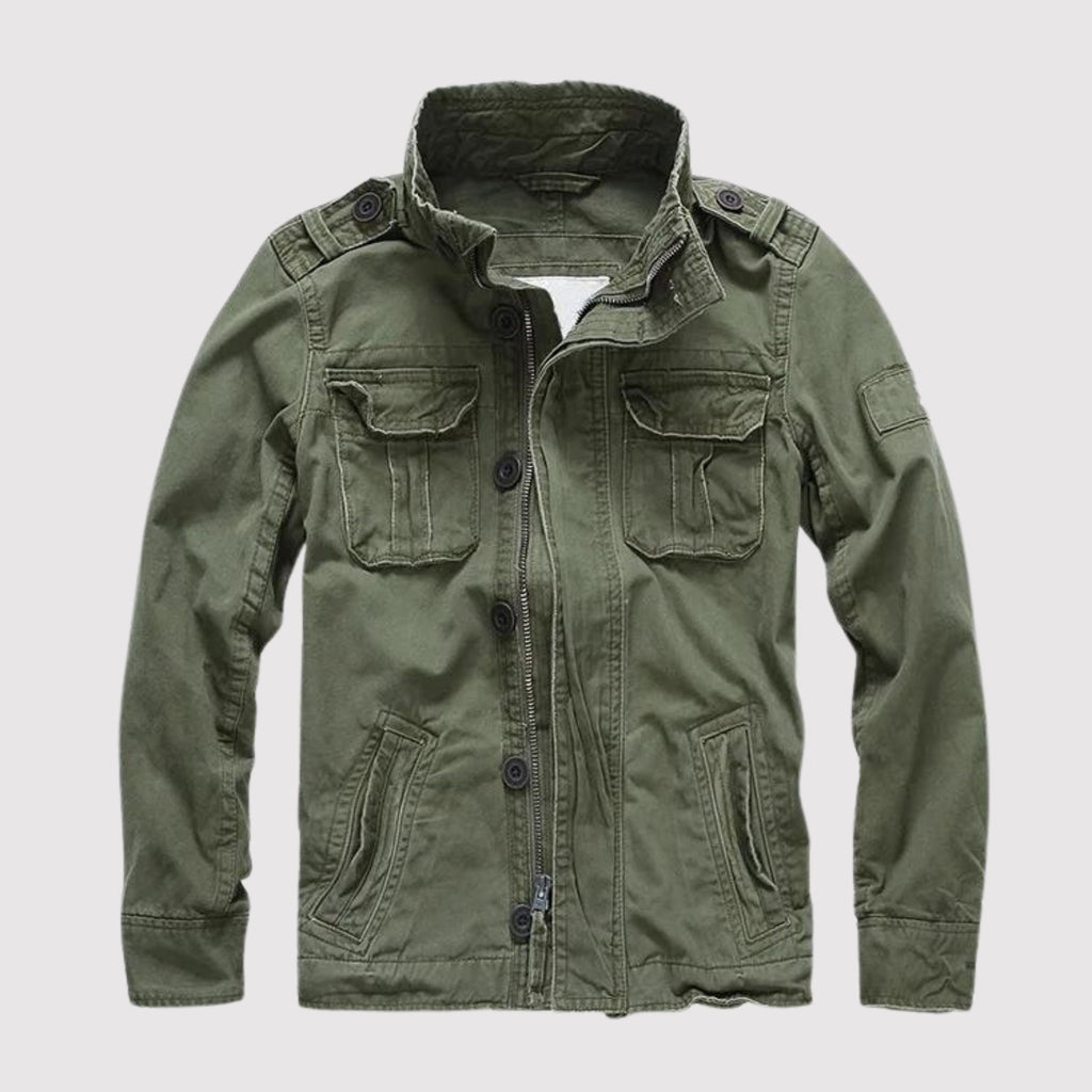 Raymond™ | Chaqueta militar de algodón con bolsillos