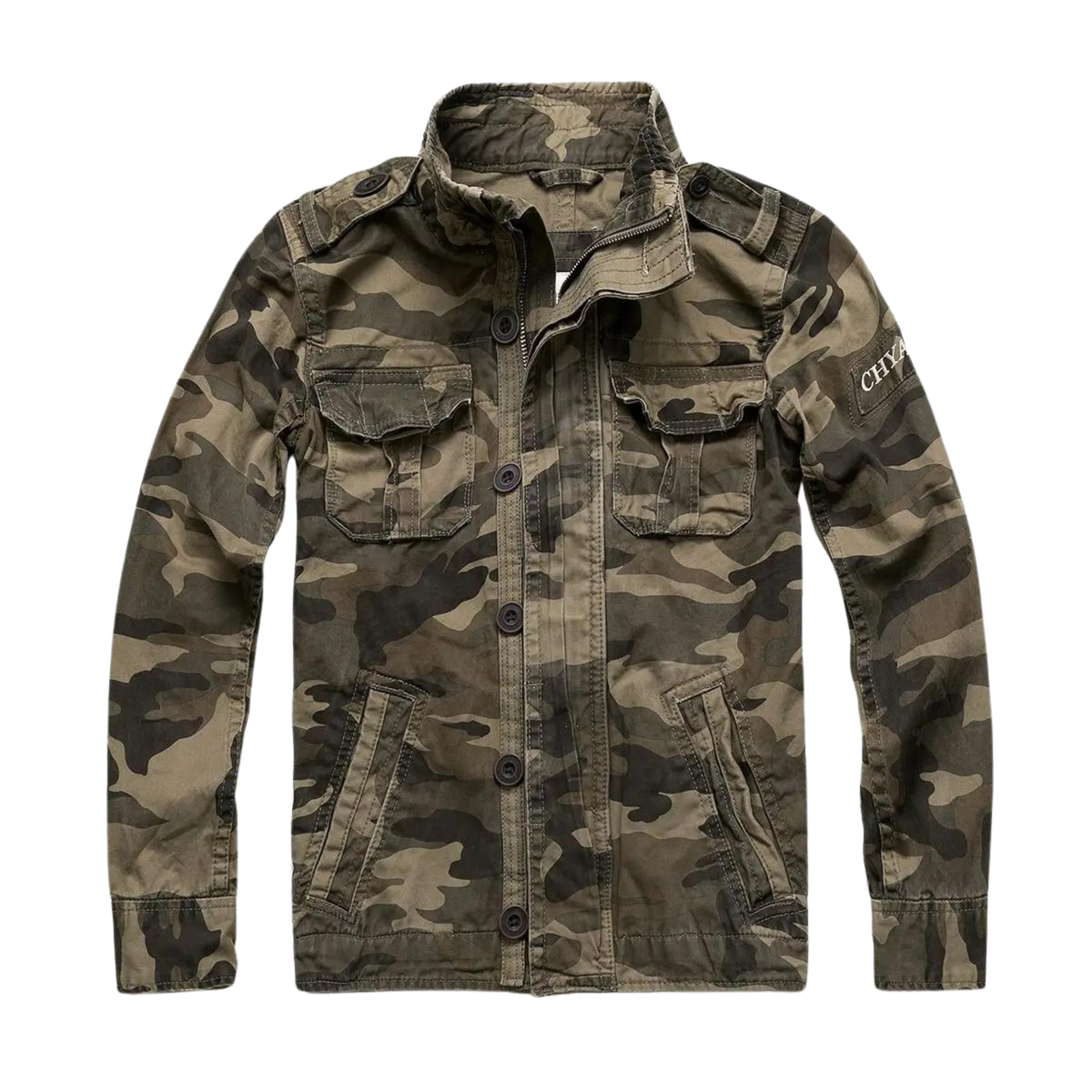 Raymond™ | Chaqueta militar de algodón con bolsillos