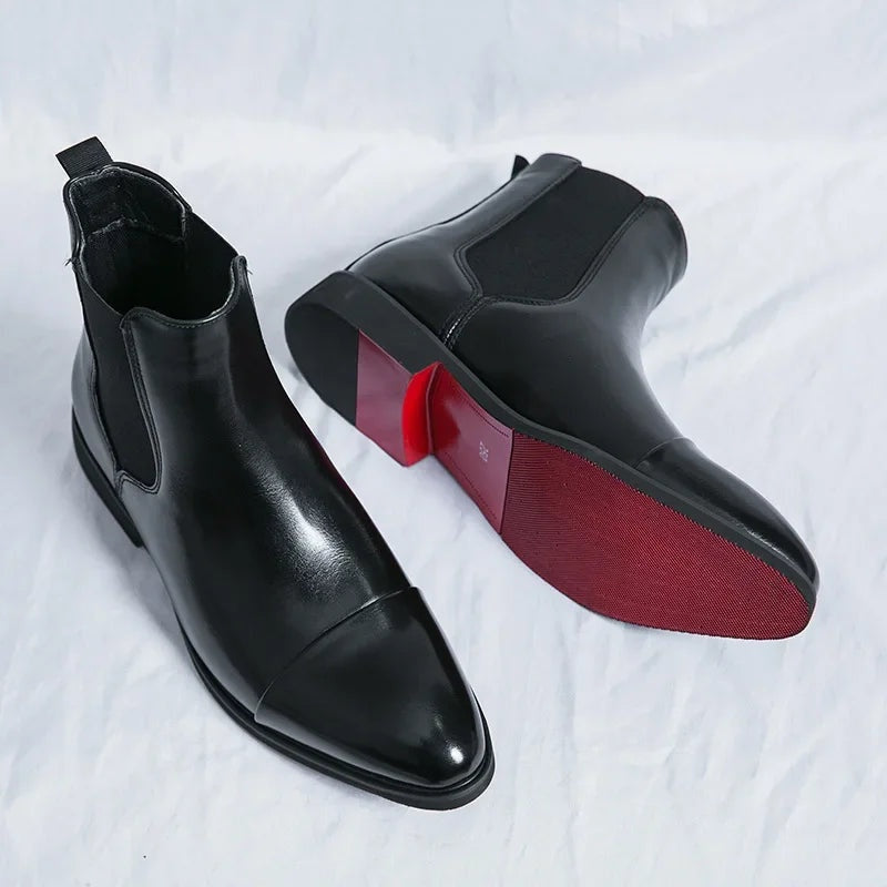 Landon™ | Botines Chelsea de piel con suela en contraste