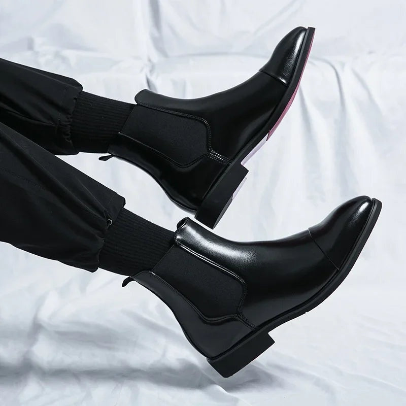 Landon™ | Botines Chelsea de piel con suela en contraste