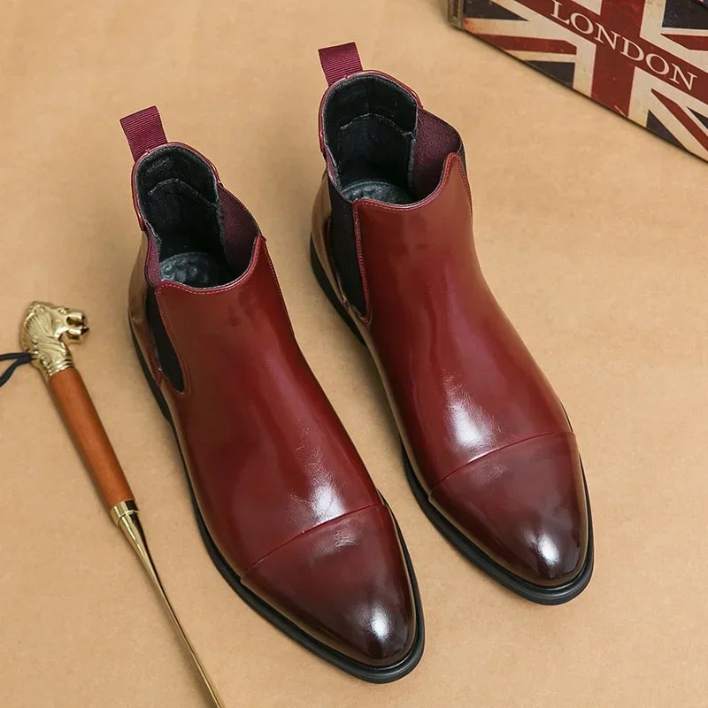 Landon™ | Botines Chelsea de piel con suela en contraste