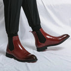 Landon™ | Botines Chelsea de piel con suela en contraste