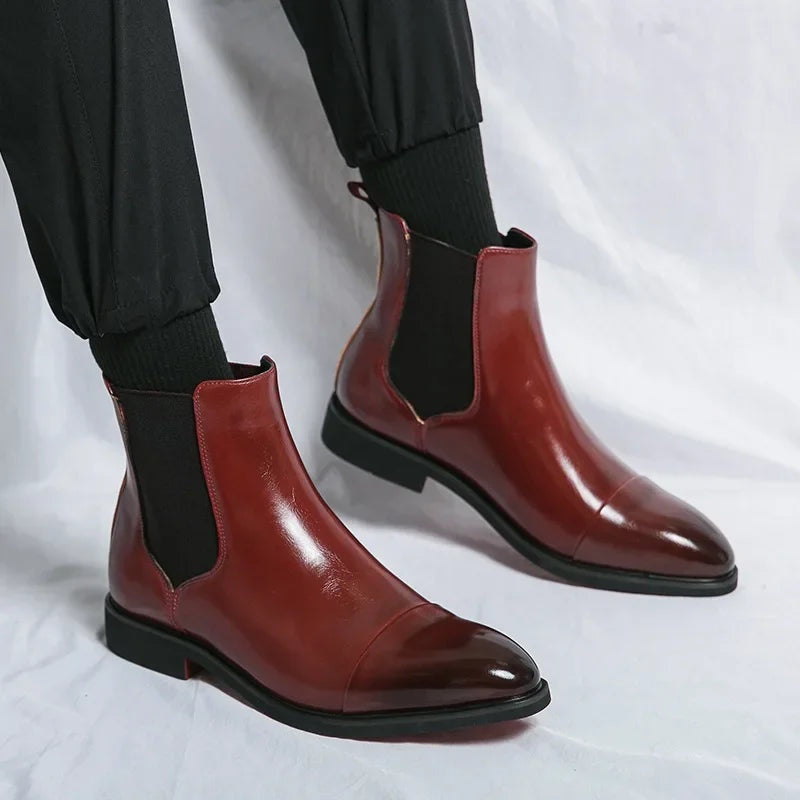 Landon™ | Botines Chelsea de piel con suela en contraste