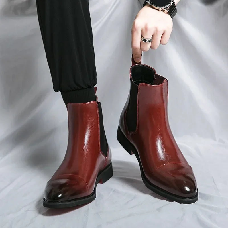 Landon™ | Botines Chelsea de piel con suela en contraste