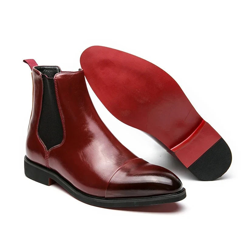 Landon™ | Botines Chelsea de piel con suela en contraste