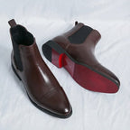 Landon™ | Botines Chelsea de piel con suela en contraste
