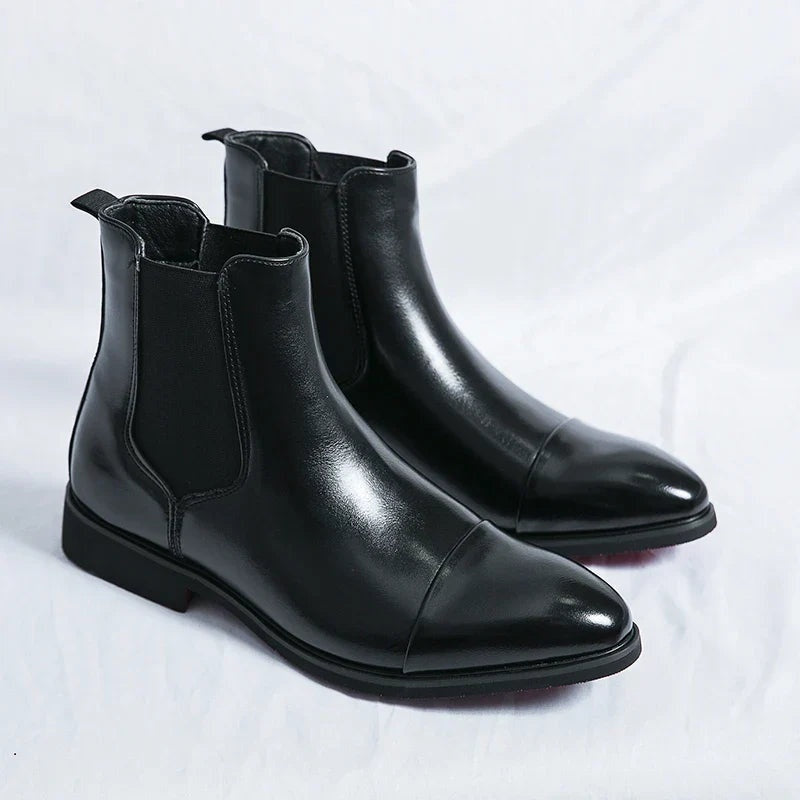 Landon™ | Botines Chelsea de piel con suela en contraste