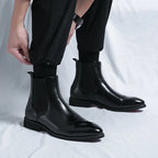 Landon™ | Botines Chelsea de piel con suela en contraste