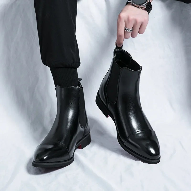 Landon™ | Botines Chelsea de piel con suela en contraste