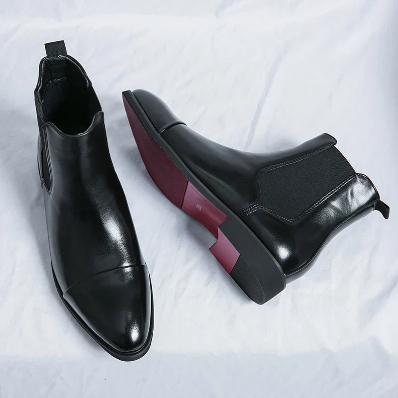 Landon™ | Botines Chelsea de piel con suela en contraste