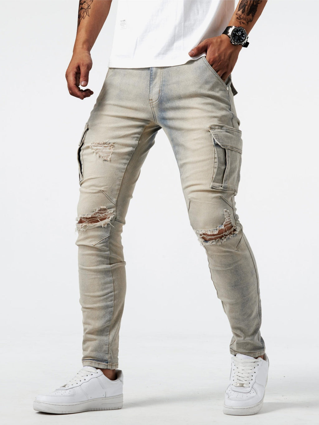 Joshua™ | Vaqueros cargo slim con bolsillos laterales