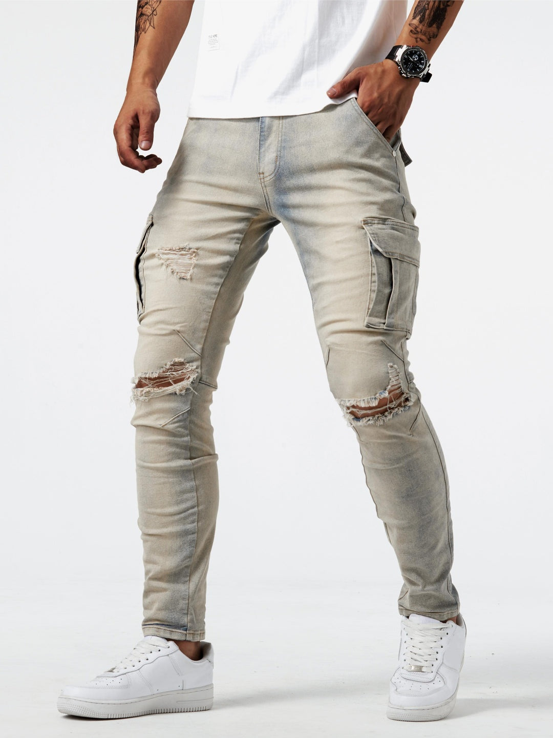 Joshua™ | Vaqueros cargo slim con bolsillos laterales