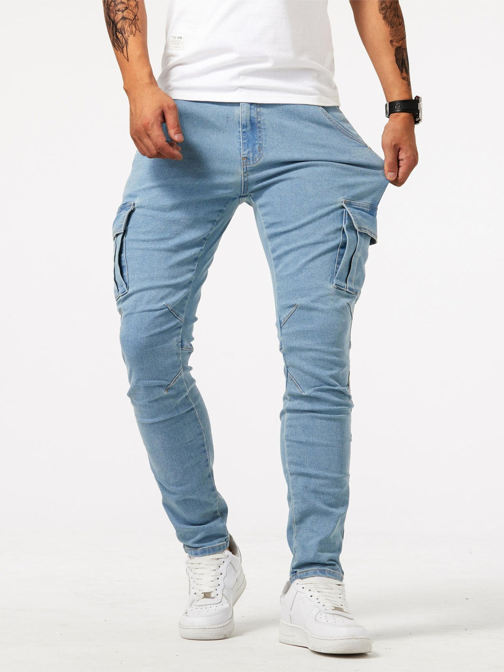 Joshua™ | Vaqueros cargo slim con bolsillos laterales