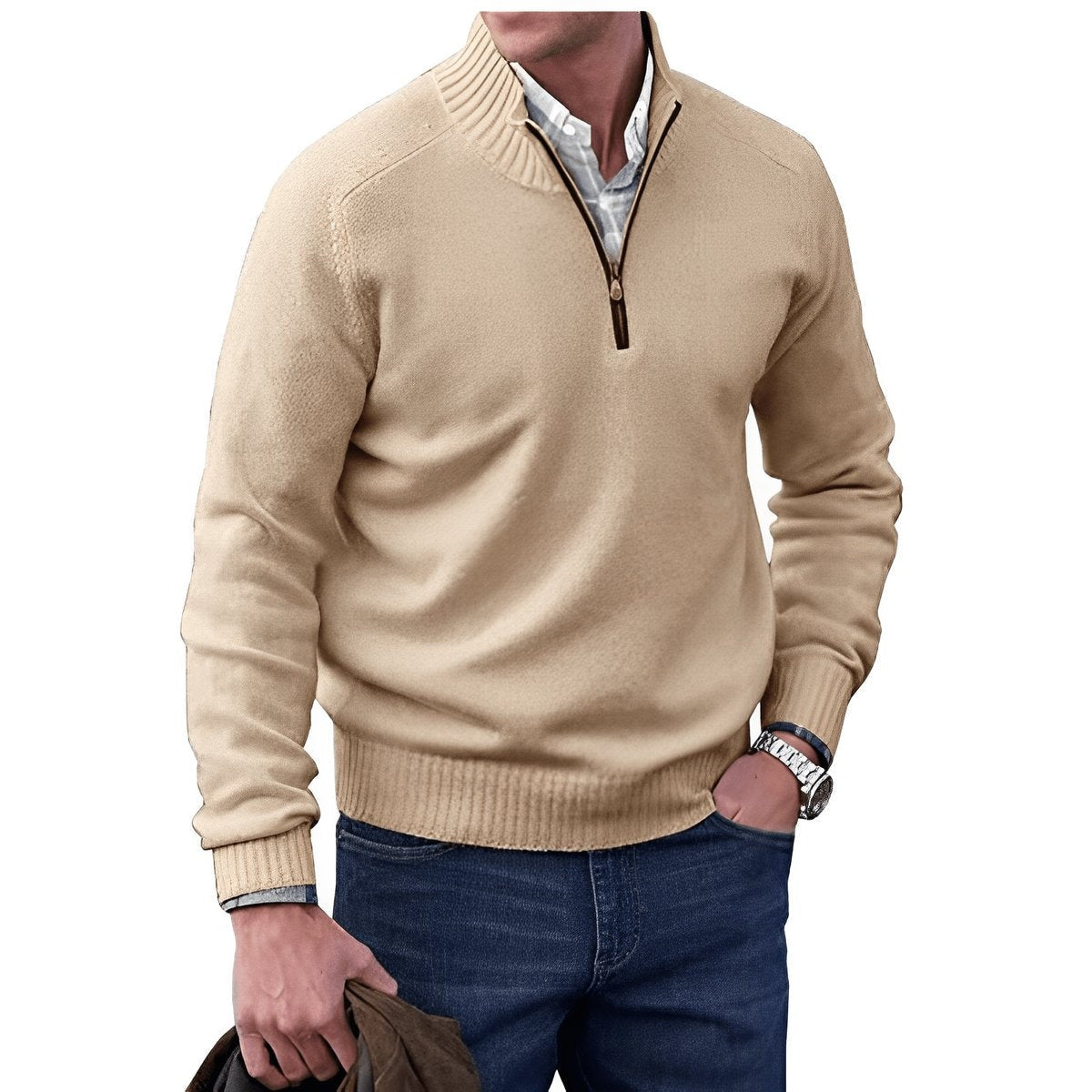 Jonah™ | Jersey de punto con cuello alto y media cremallera