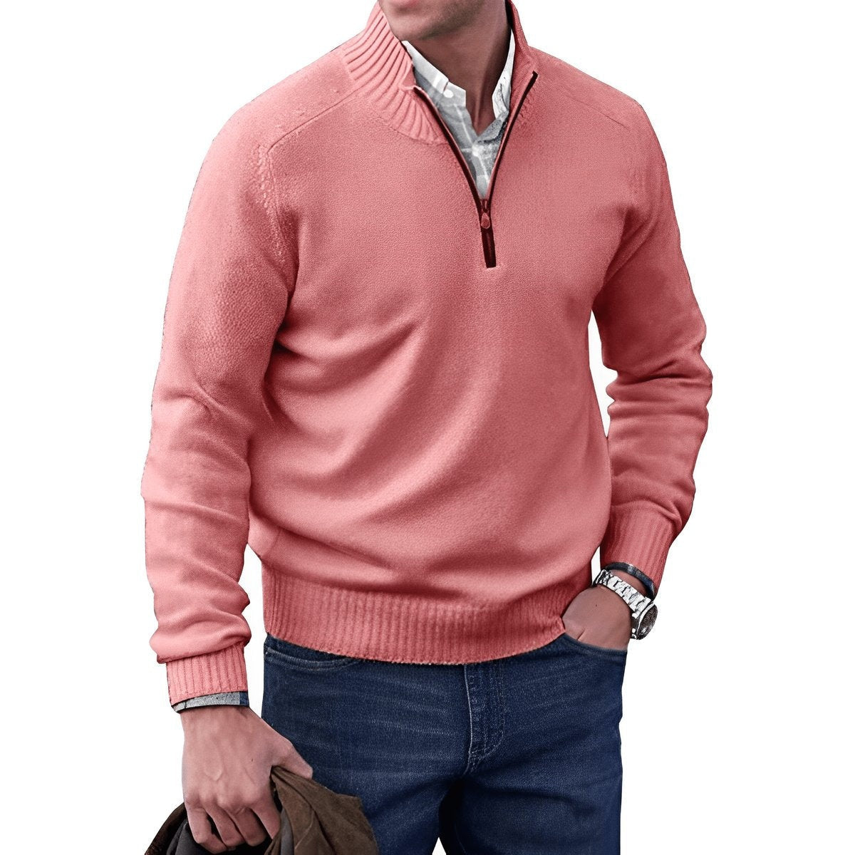 Jonah™ | Jersey de punto con cuello alto y media cremallera
