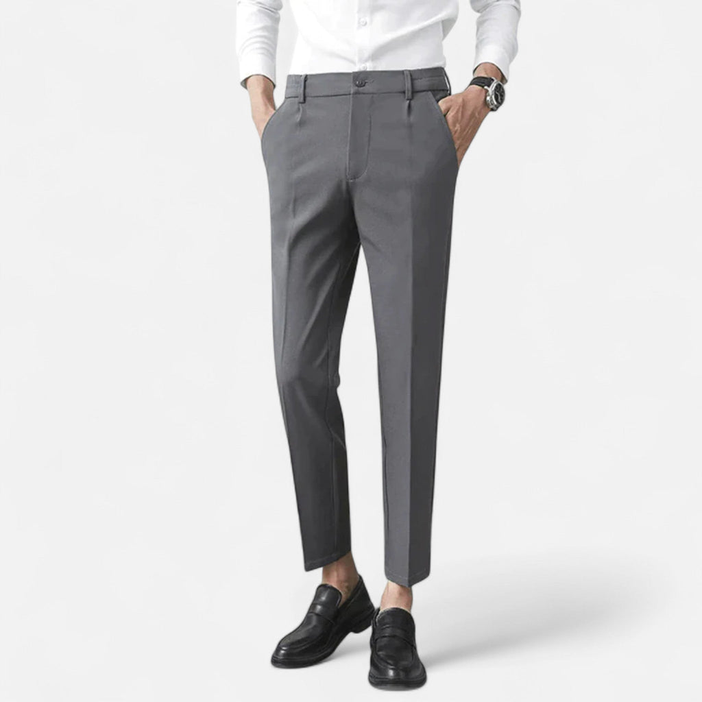 Lucas™ | Pantalón de vestir tobillero slim con pinzas